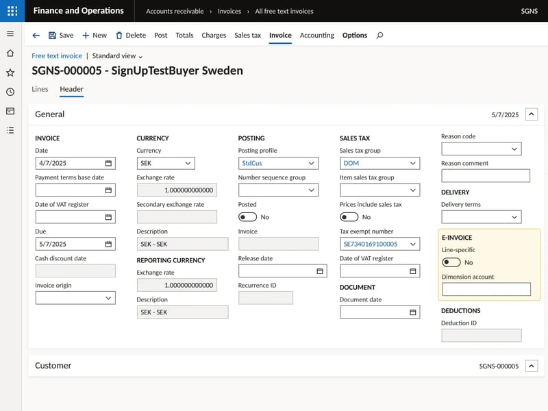 E-Invoicing for Dynamics 365 Finance & Operations
