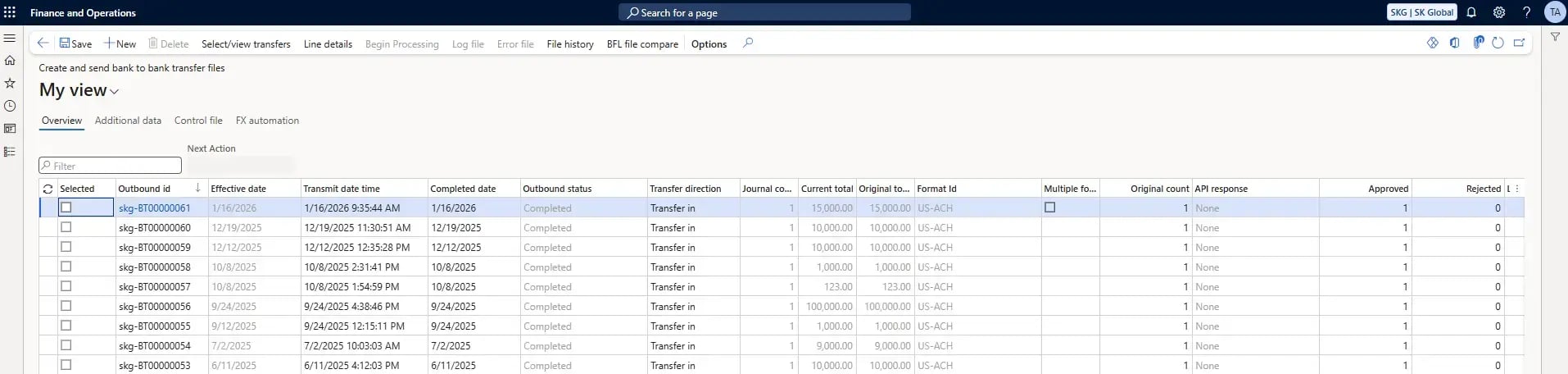 Bank to Bank Transfer