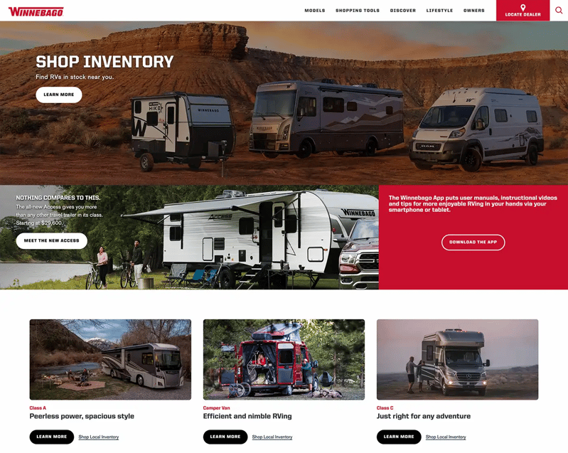 winnebago homepage